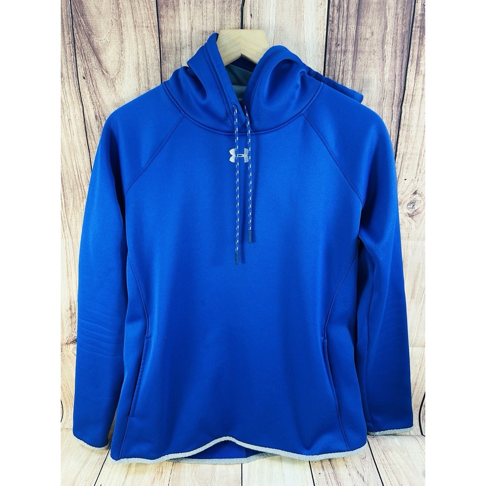 UNDER ARMOUR UA Women's Hoodie Blue Loose Fit ColdGear Pockets MEDIUM